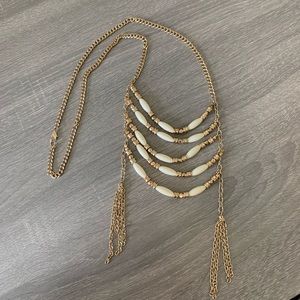 Long gold necklace!
